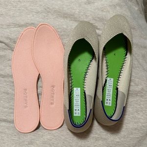 Rothy’s Light Gold Metallic Flats - Size 10